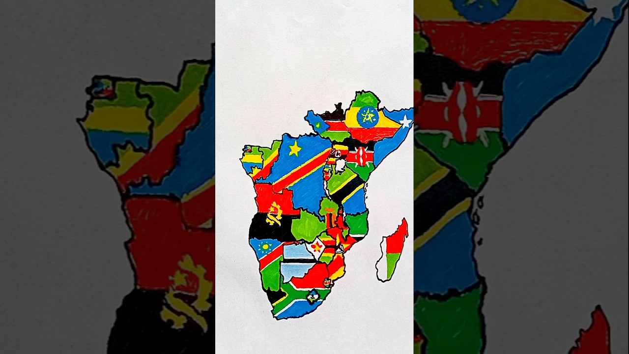 draw Flag Map of Sentral African Republic 🇨🇫 #sentralafricanrepublic