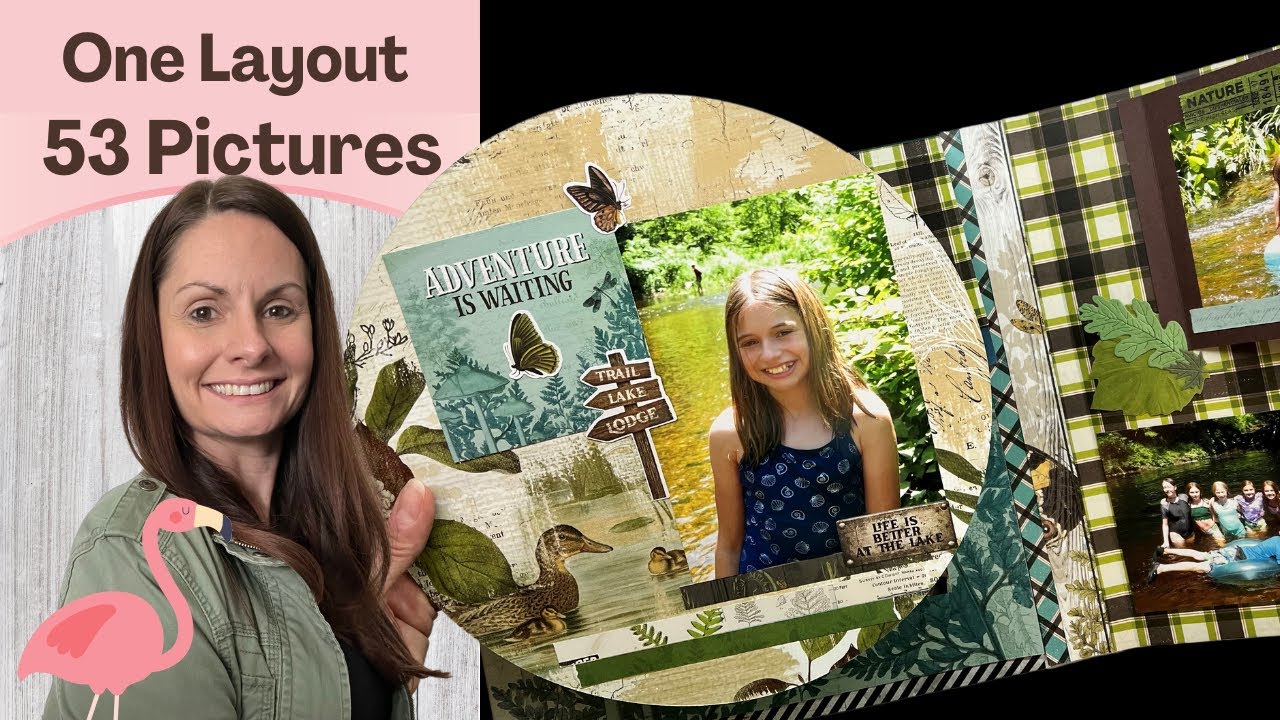 Explore The Outdoors Flip Page Scrapbook Layout with Pictures.