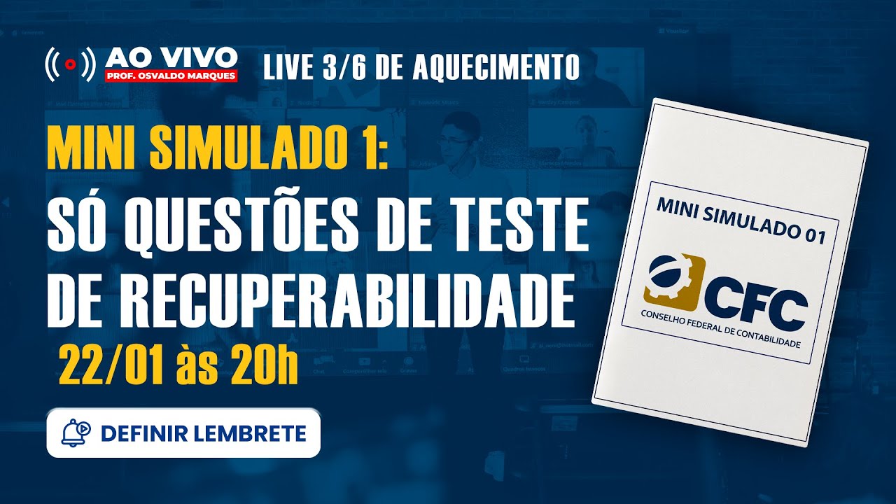 MINI SIMULADO 1 - SÓ QUESTÕES DE TESTE DE RECUPERABILIDADE
