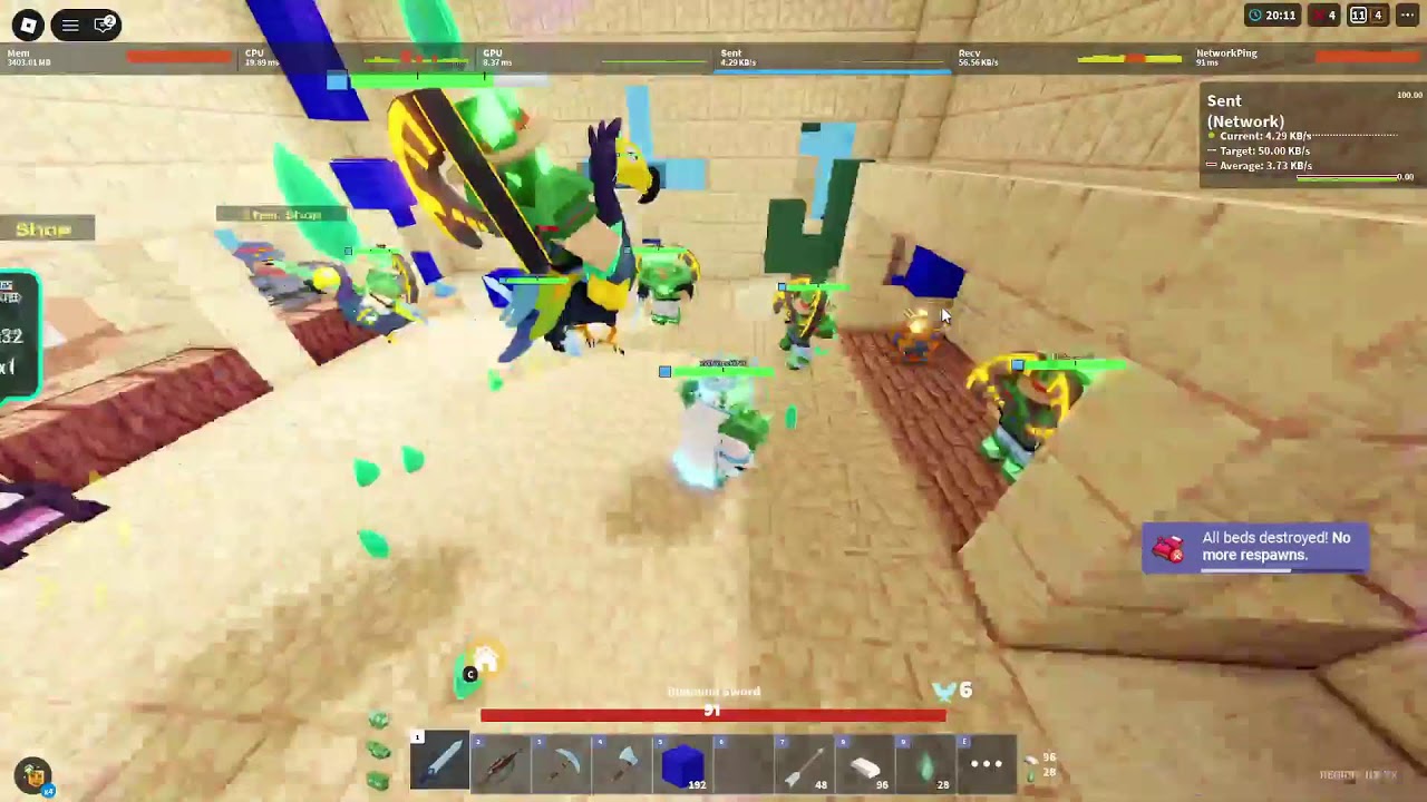 The WHEEL selects what im playing in Roblox Bedwars
