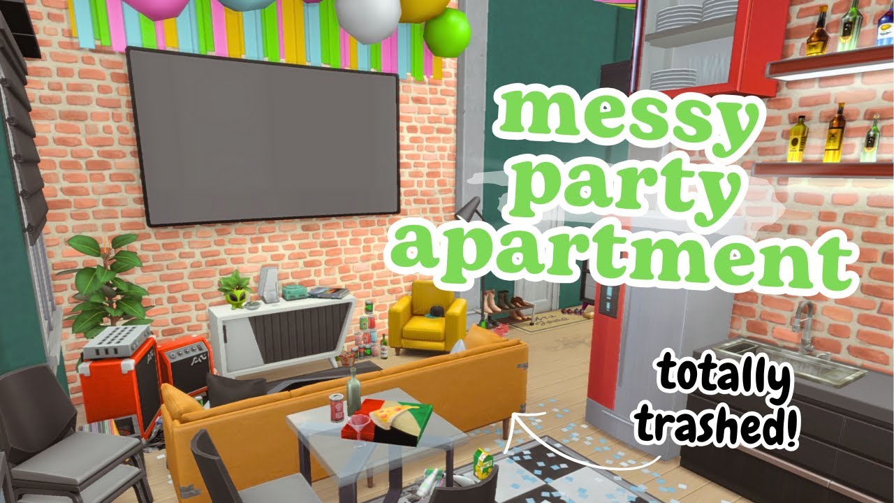 Morning After Party Apartment 🎉😴 || Sims 4 Apartment Speed Build || No CC