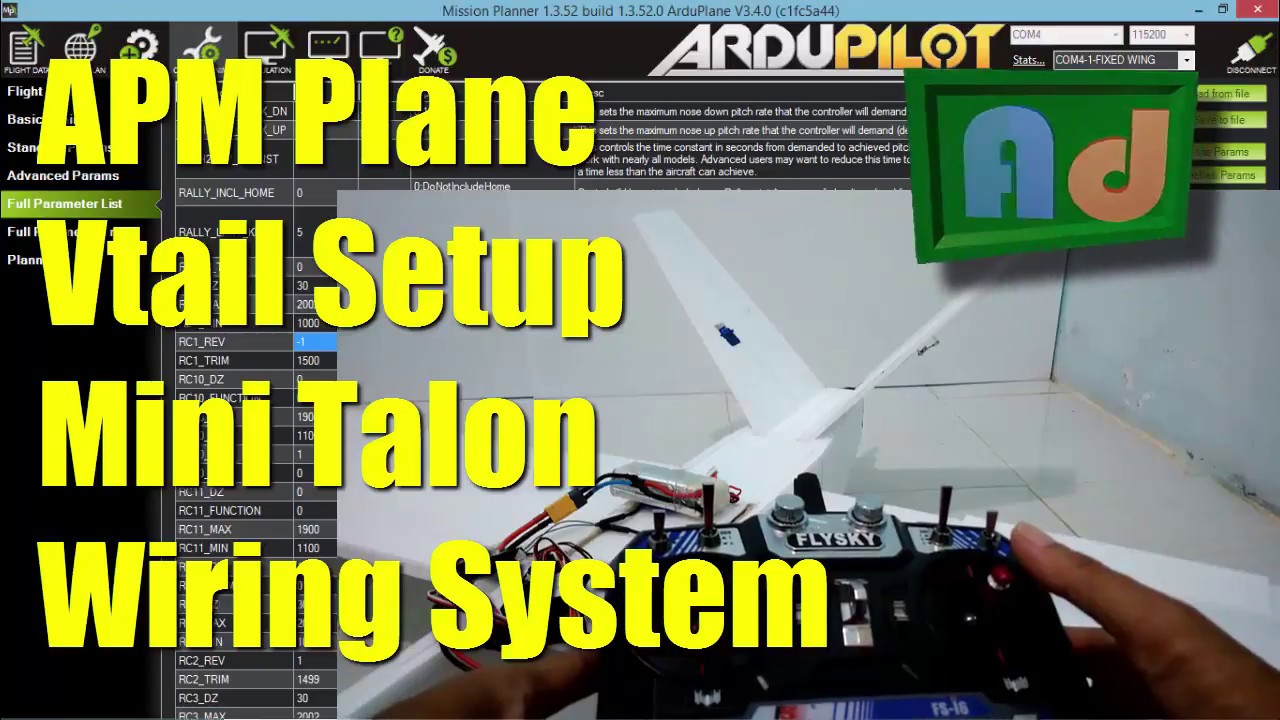 APM (FC) - V Tail Setup & Wiring System (Mini Talon) Bahasa Indonesia