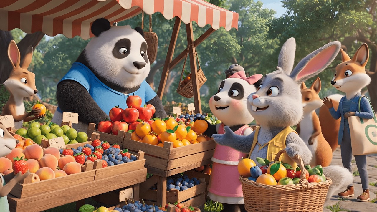 🐼 Baby Panda’s Fruit Stall Surprise: A Giant Apple! 🍎✨ | Baby Panda