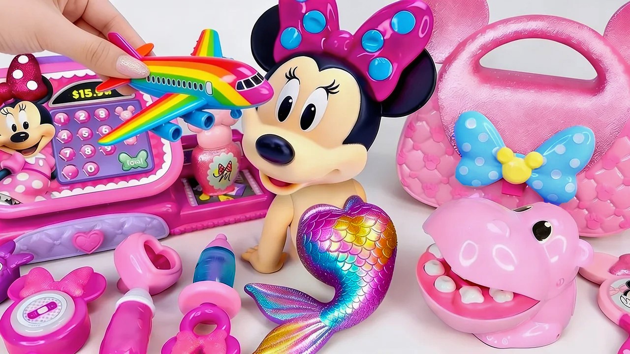Minnie Mouse 2026🎀 Set Unboxing del maquillaje vs juego m&eacute;dico rosa de Minnie, colecci&oacute;n de Disney
