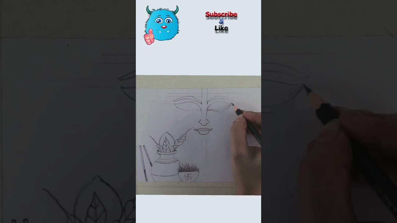 Durga puja festival drawing | happy Durga Puja card making | Navratri special greeting card | shorts