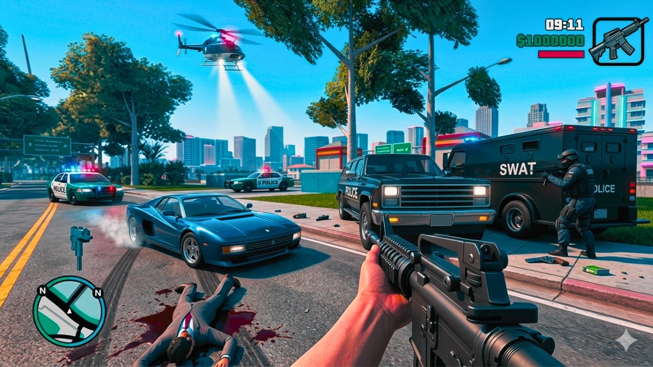 GTA Vice City MOST EPIC Police Chase Action