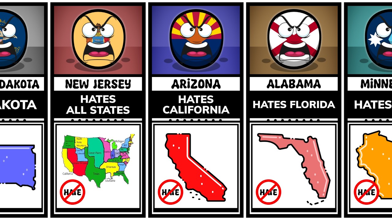 Most Hated States From Every US State