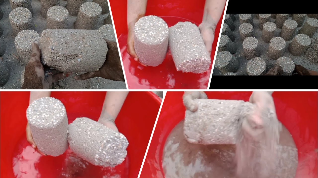 Lajwab texture stoney Cylinder crumble DRY on Floor and Water 💦💦 satisfying sound asmr