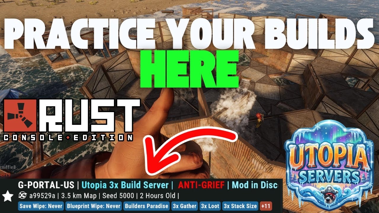 STOP Farming! 🧑&zwj;🌾 Practice Your Base Builds HERE - Rust Console Edition Build Server | Sandbox