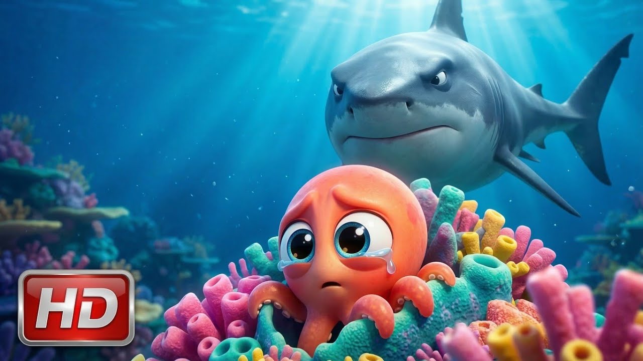 Animated Short Film | The Shy Octopus vs The Shark 🐙 