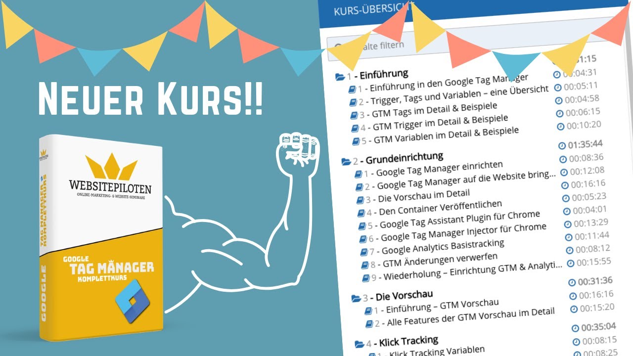 Google Tag Manager Kurs Deutsch neu auf Websitepiloten (Werbung)