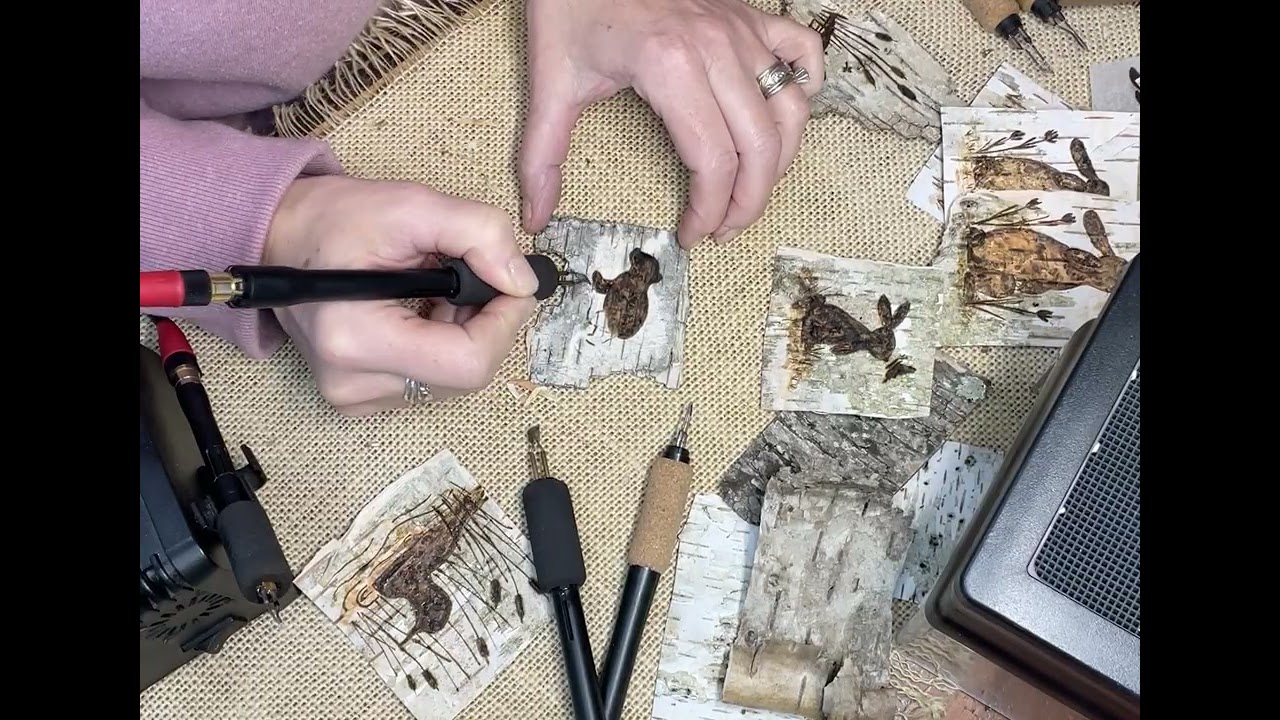 Handmade Woodland Gift Tag - Bears On Birch Bark