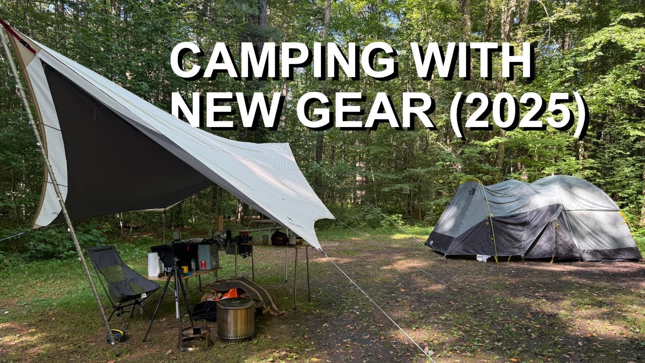 Day in the life of a camper - 2025 - New camping gear, Snow Peak IGT, Takibi Tarp Tent in the rain