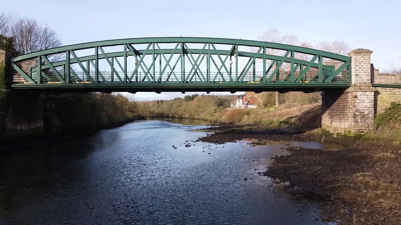 fatfield bridge and james steel park washington tyne and wear UK DJI drone