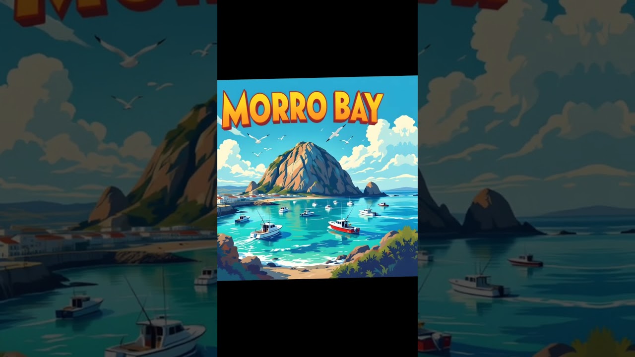 Morro Bay, California – Vintage Watercolour Coastal Landmark Poster 