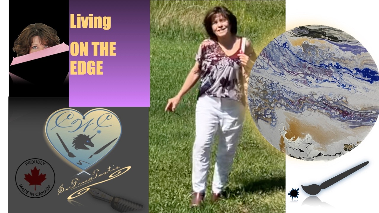 Living on the Edge! 3rd lavender round fluid art-Messy & Marvelous