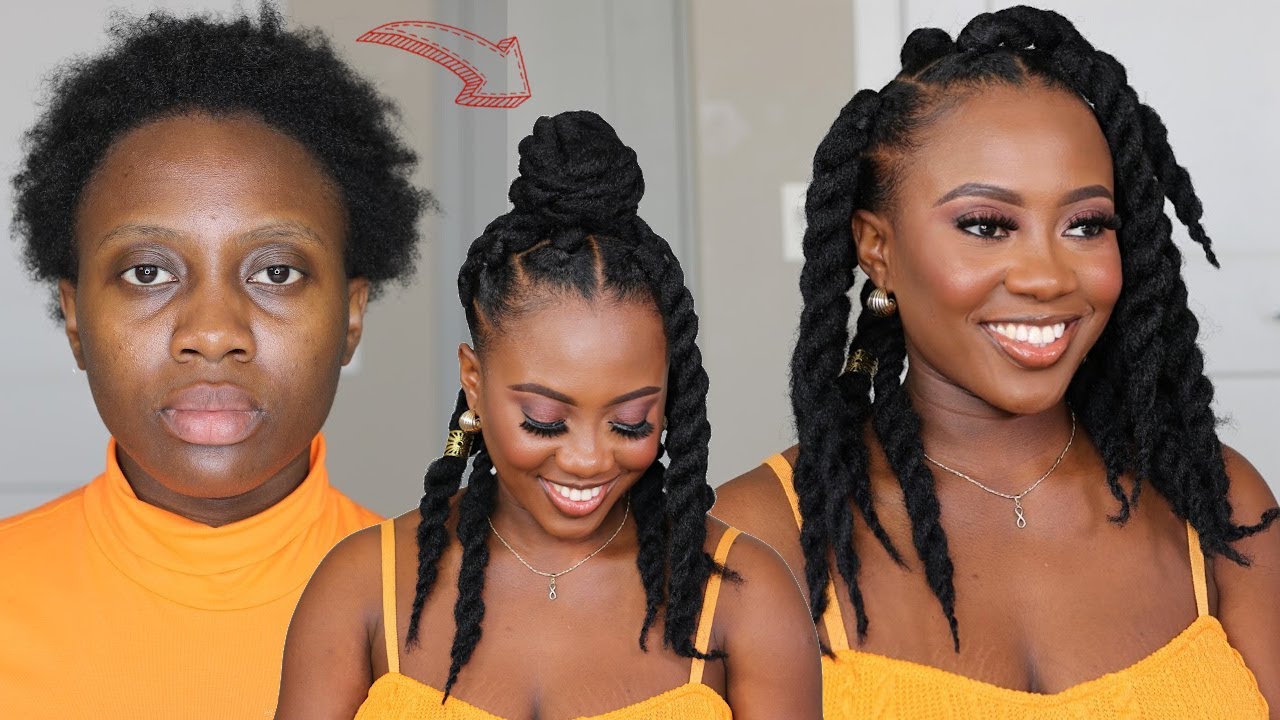 Easiest DIY Jumbo Senegalese Twist on short 4c natural hair - Protective Style Tutorial