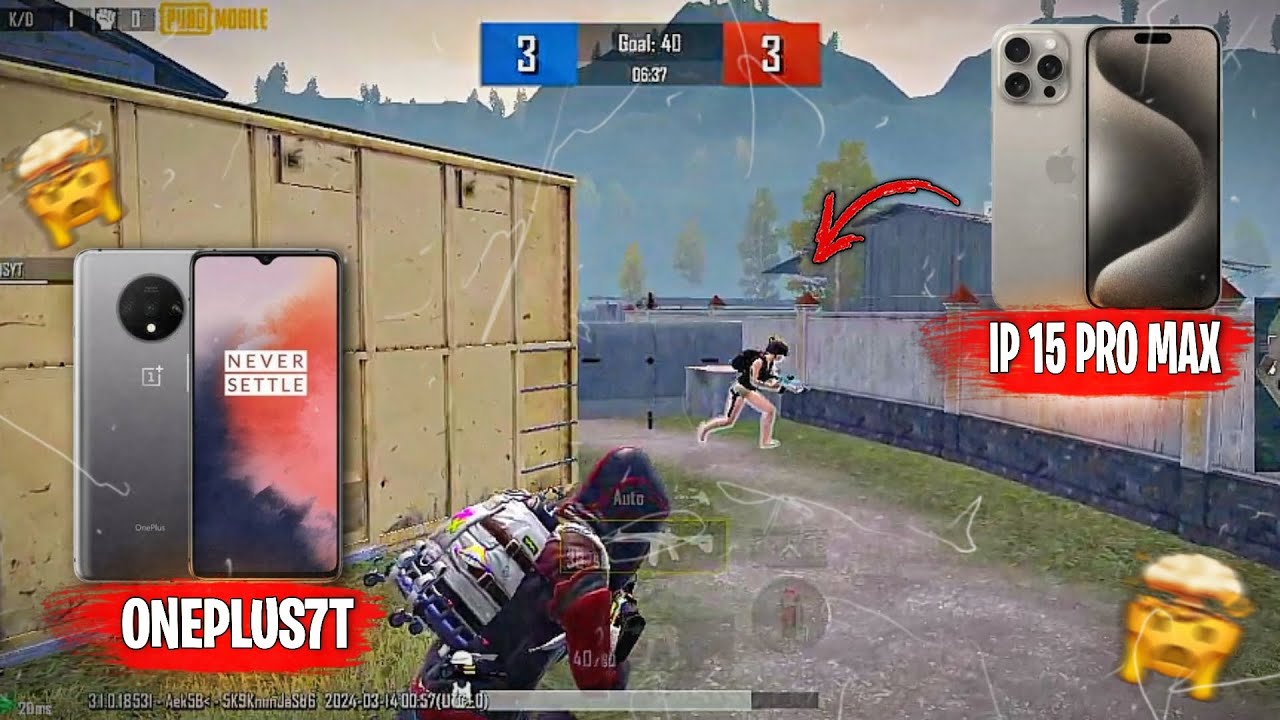 OnePlus7T Vs Iphone 15 Pro Max 😬 | 90 fps tdm test | Pubg Mobile & Bgmi test | Awais Gaming 54