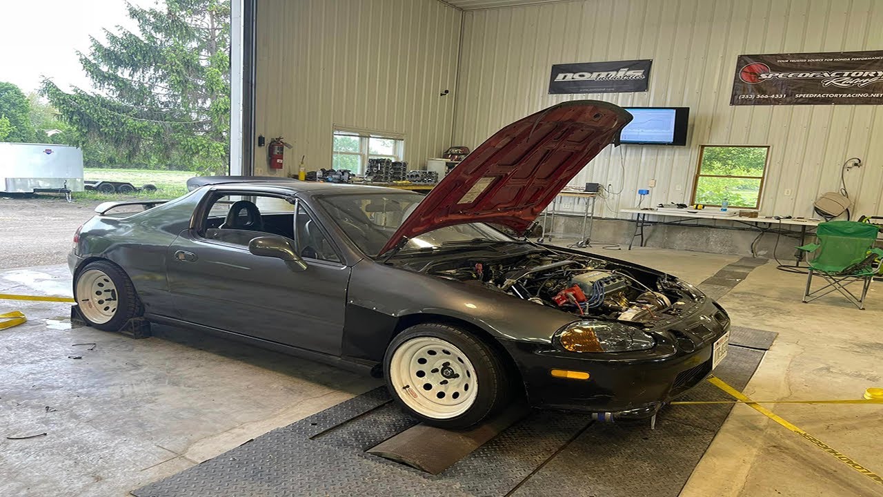 Big Turbo D16 Single Cam Honda Del Sol Dyno Tune для мощности более 400 л.с.