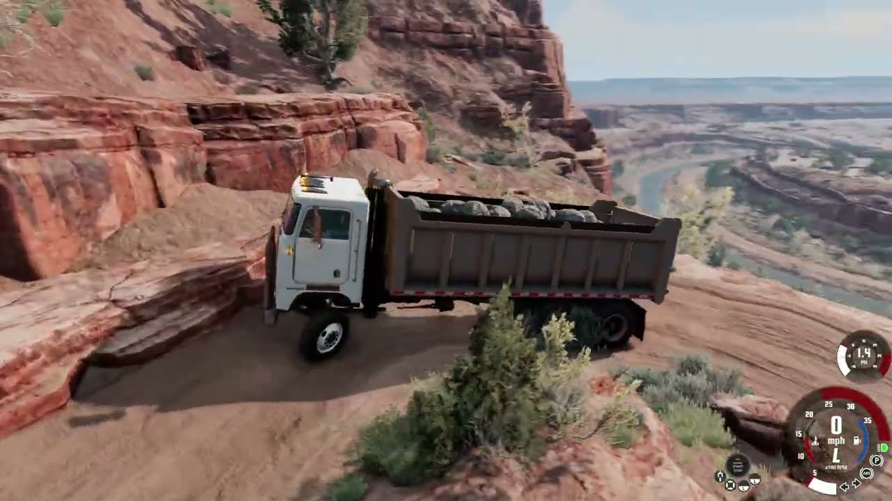 Gavril T-Series TC82 base transporting overload rocks || BeamNG.drive
