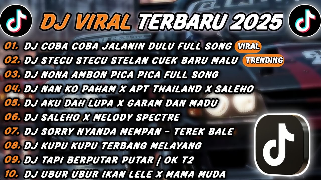 DJ TIKTOK TERBARU 2025 - DJ COBA COBA JALANIN DULU🎵 DJ STECU STECU STELAN CUEK BARU MALU🎵FULL ALBUM