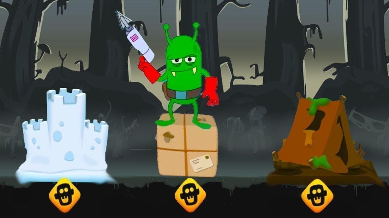CATCH X ZOMBIE AND TRY TO UPGRADE MANY SQUISERS!
