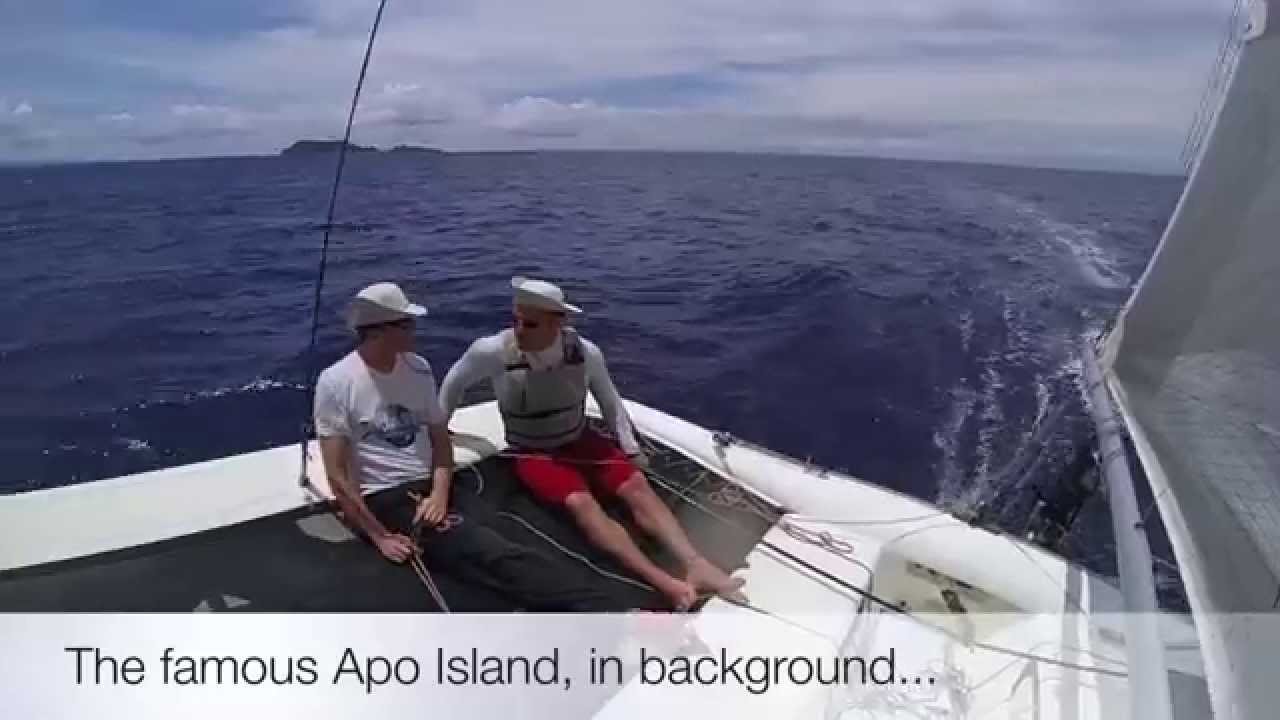 Sailing Multi23 trimaran (MK2), in Philippines (Hiking Day Baot)
