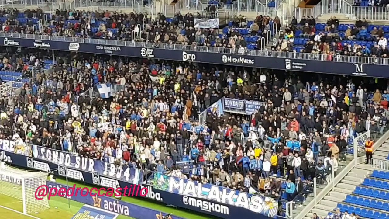 Málaga CF 2 - 0 Numancia. Así se anima en La Rosaleda un lunes a las 21. ¡¡ Grande afición !! 👏🏻👏