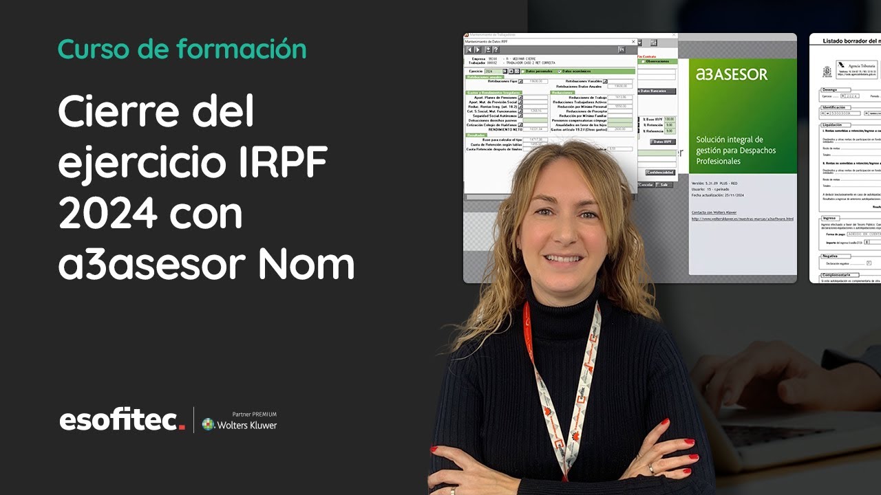 Curso de formaci&oacute;n. Cierre del ejercicio IRPF 2024 con a3asesor Nom