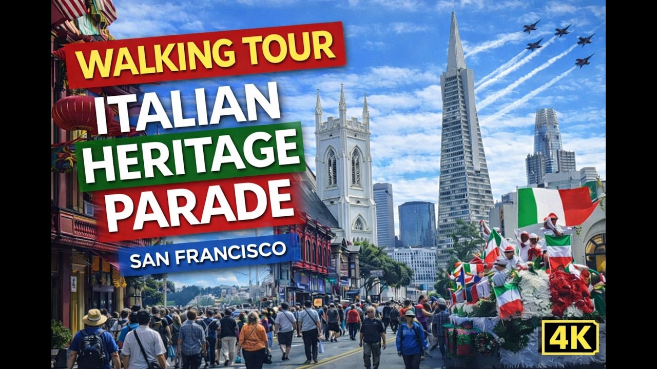 Walking Tour in San Francisco 🇺🇸 | Italian Heritage Parade (4K)