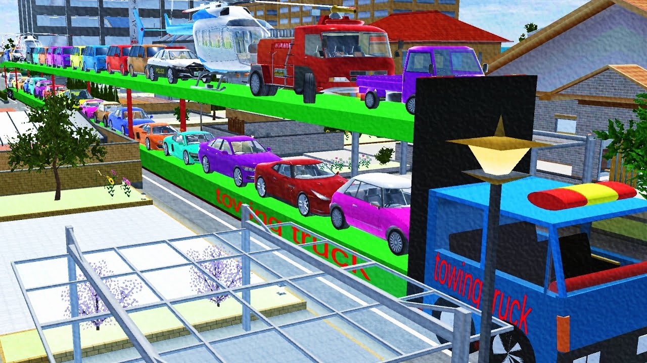 ALL RAINBOW COLLECTION ON THE LONGEST TOWING TRUCK 🌈🌈🚘🚖🛺 SAKURA SCHOOL SIMULATOR ALL CARS  🥶🍏🍎🍊
