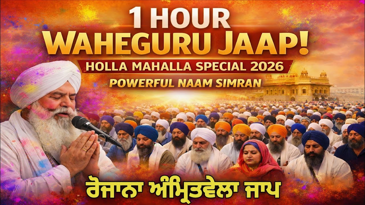 ਰੋਜ਼ ਸੁਣੋ ਇਹ ਵਾਹਿਗੁਰੂ ਜਾਪ 🙏 | Holla Mahalla 2026 Special ✨ 1 Hour Powerful ✨ Waheguru Simran Jaap 