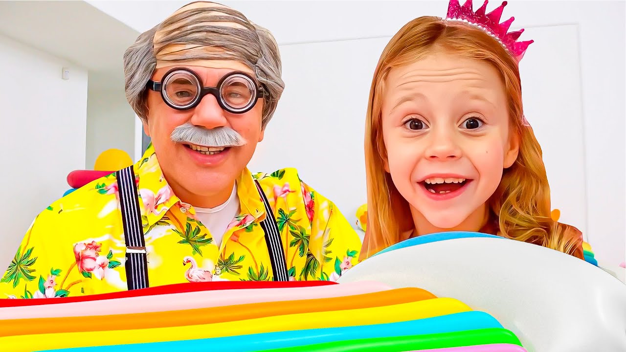 Nastya und Großvater spielen Verstecken in einem Garten | Zusammenstellung von Videos für Kinder