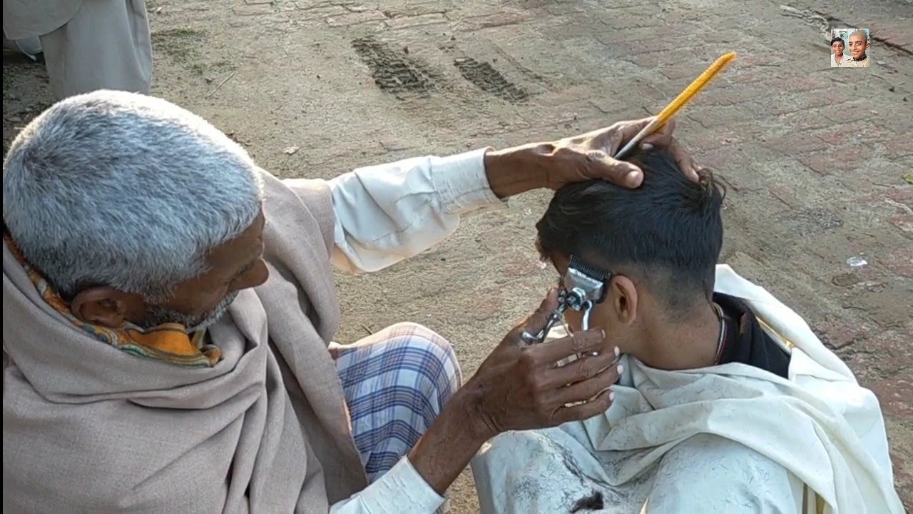 hand clipper haircut village old  street barber in pakistan | hair cutting village life style