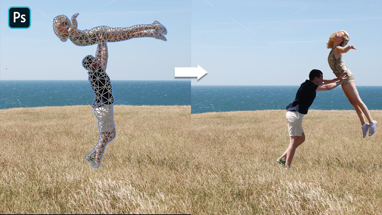 How to Change Body Position Easily using Puppet Warp Tool - Photoshop Tutorial