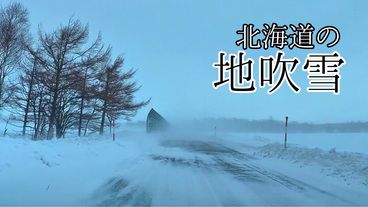 【道東】これが北海道の地吹雪｜真っ白な冬の道路/This Is Hokkaido’s Blowing Snow | White Winter Road in Eastern Hokkaido