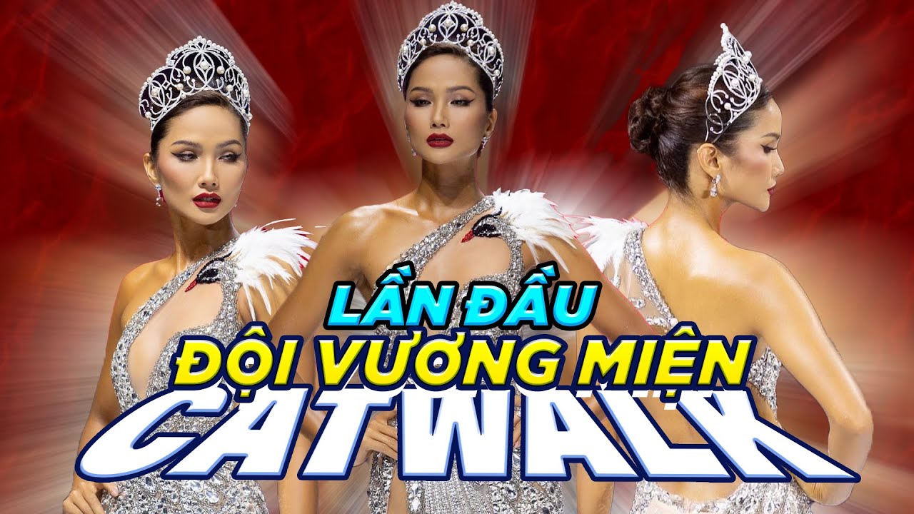 Cô Hen lần đầu đội vương miện sải bước catwalk - First time wearing the crown on the catwalk