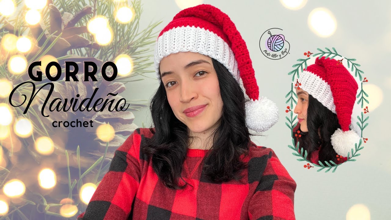 GORRO NAVIDEÑO TEJIDO A CROCHET