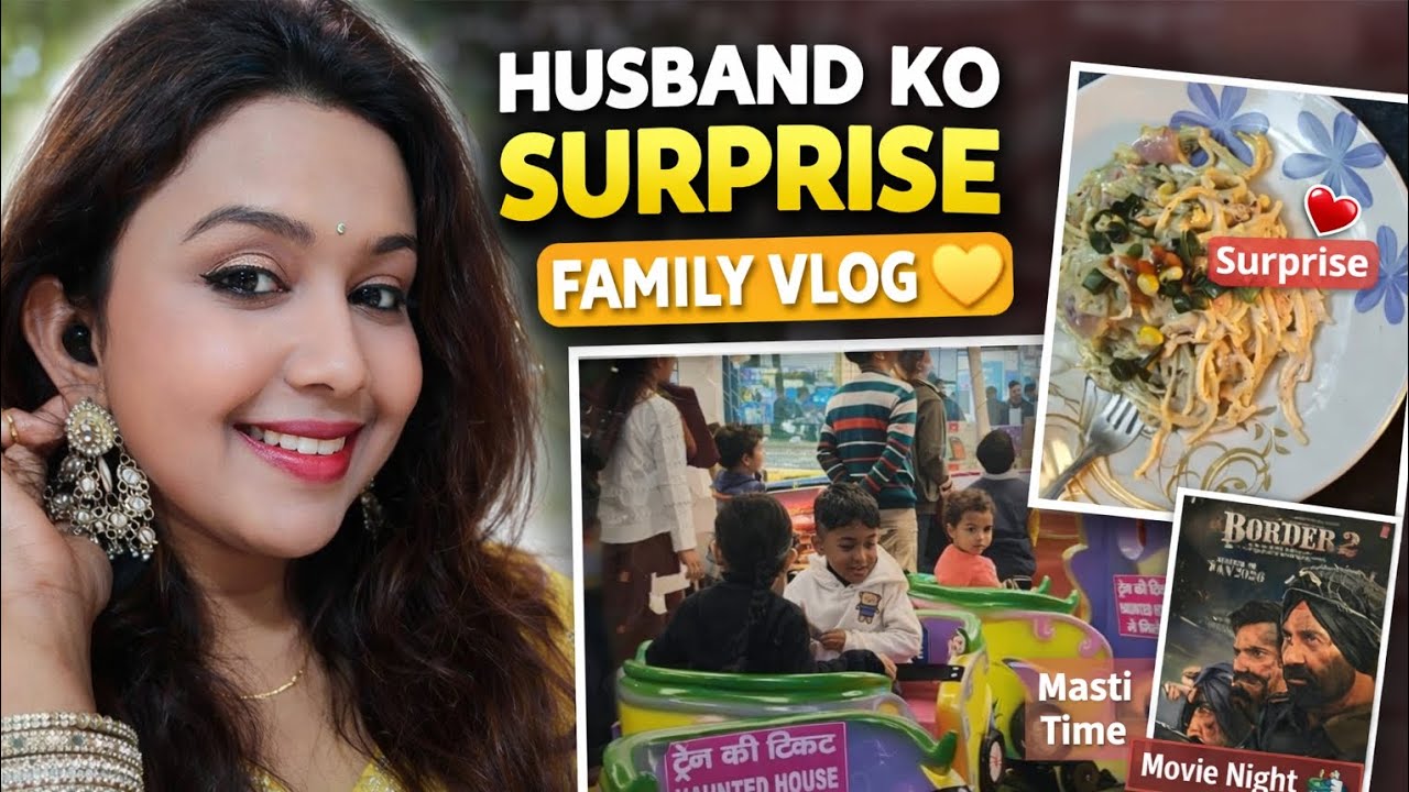 Cooking Surprise for Husband 🥰 | Movie Night & Play Zone | Family Vlog