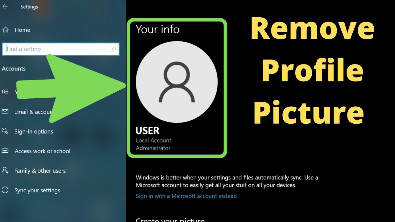 How To Remove Profile Picture On Windows 10|| Delete User Profile Picture On Windows 10
