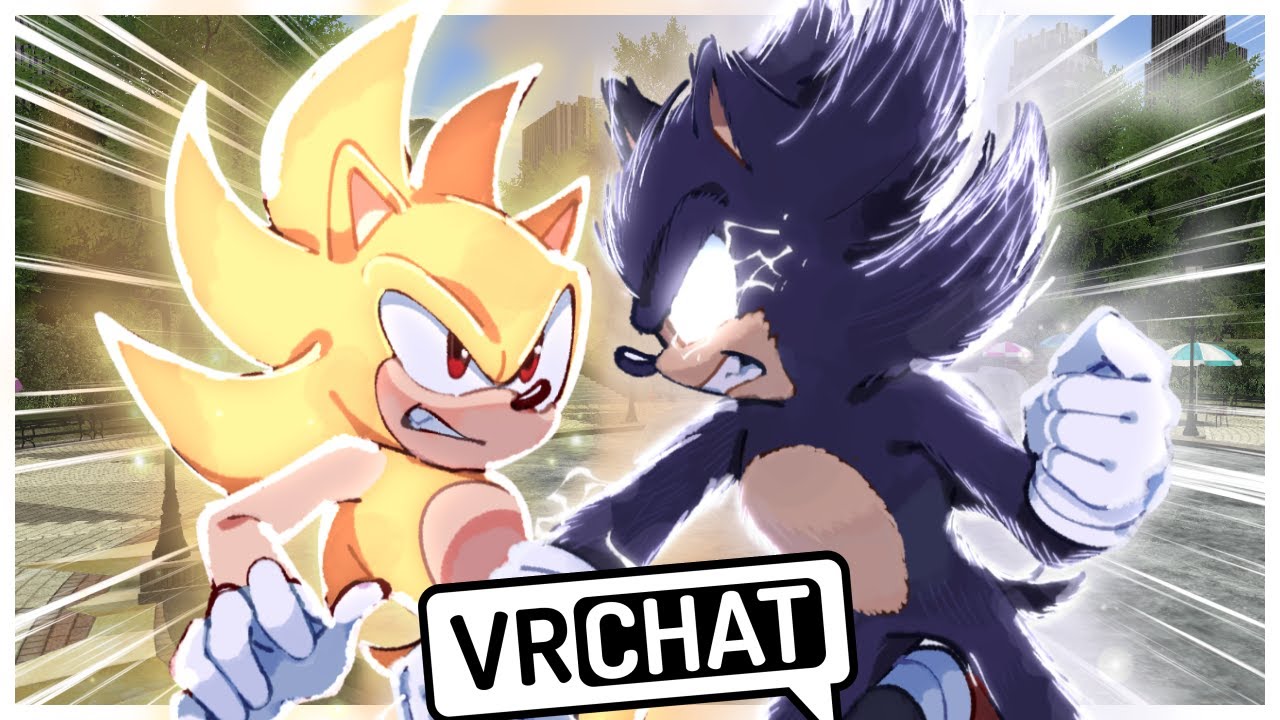 Dark Movie Sonic Vs Super Modern Sonic In VRCHAT?!