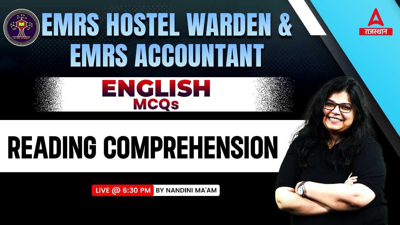 Reading Comprehension | English for EMRS Hostel Warden & Accountant Classes by Nandani mam