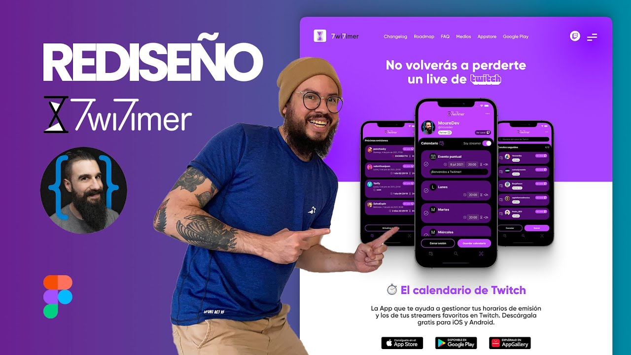 Rediseñamos la Landing Page de la app Twitimer de @mouredev en Figma 👋🏻