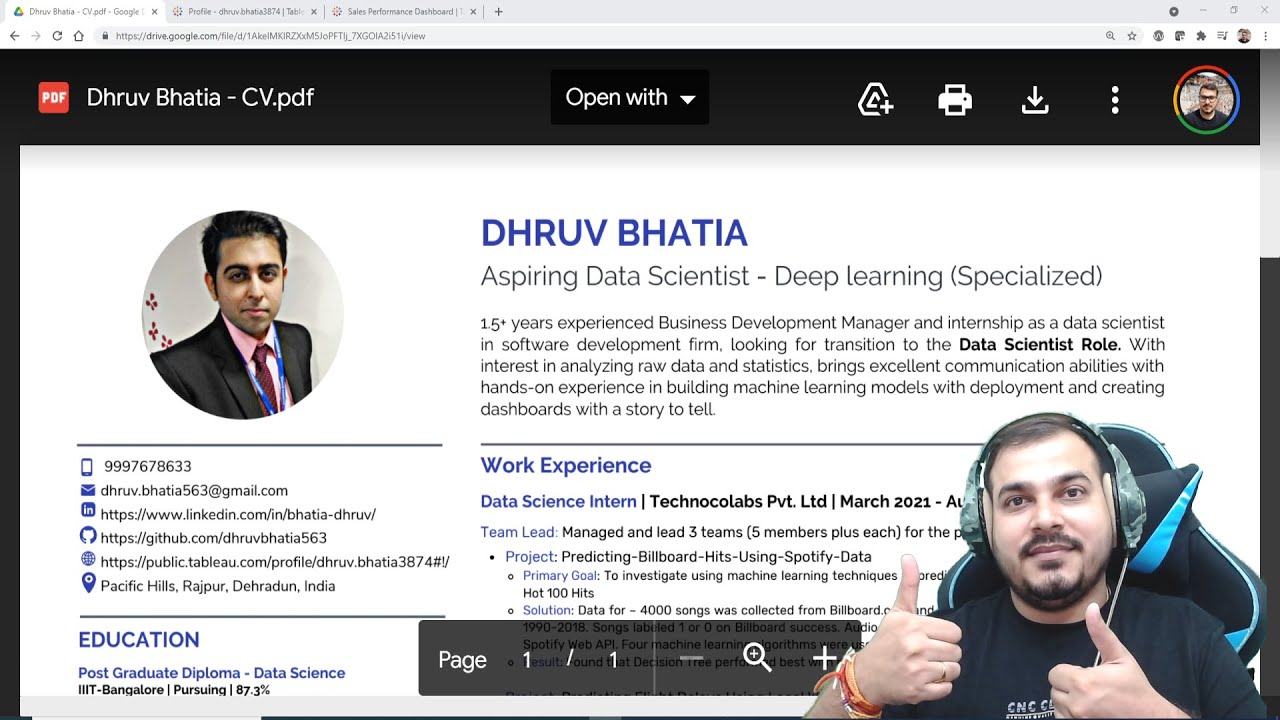 Reviewing Resume For Data Science Role- Part 1