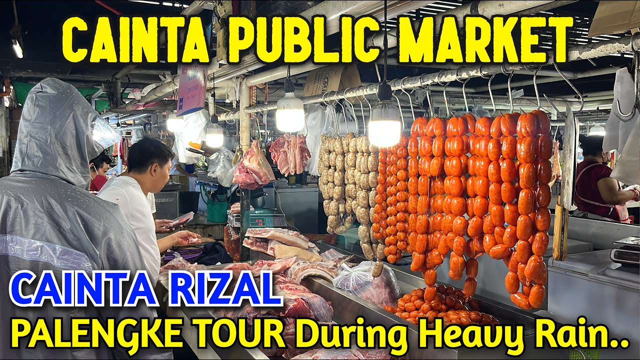 CAINTA RIZAL PALENGKE TOUR | Walking in CAINTA PUBLIC MARKET During HEAVY RAIN!