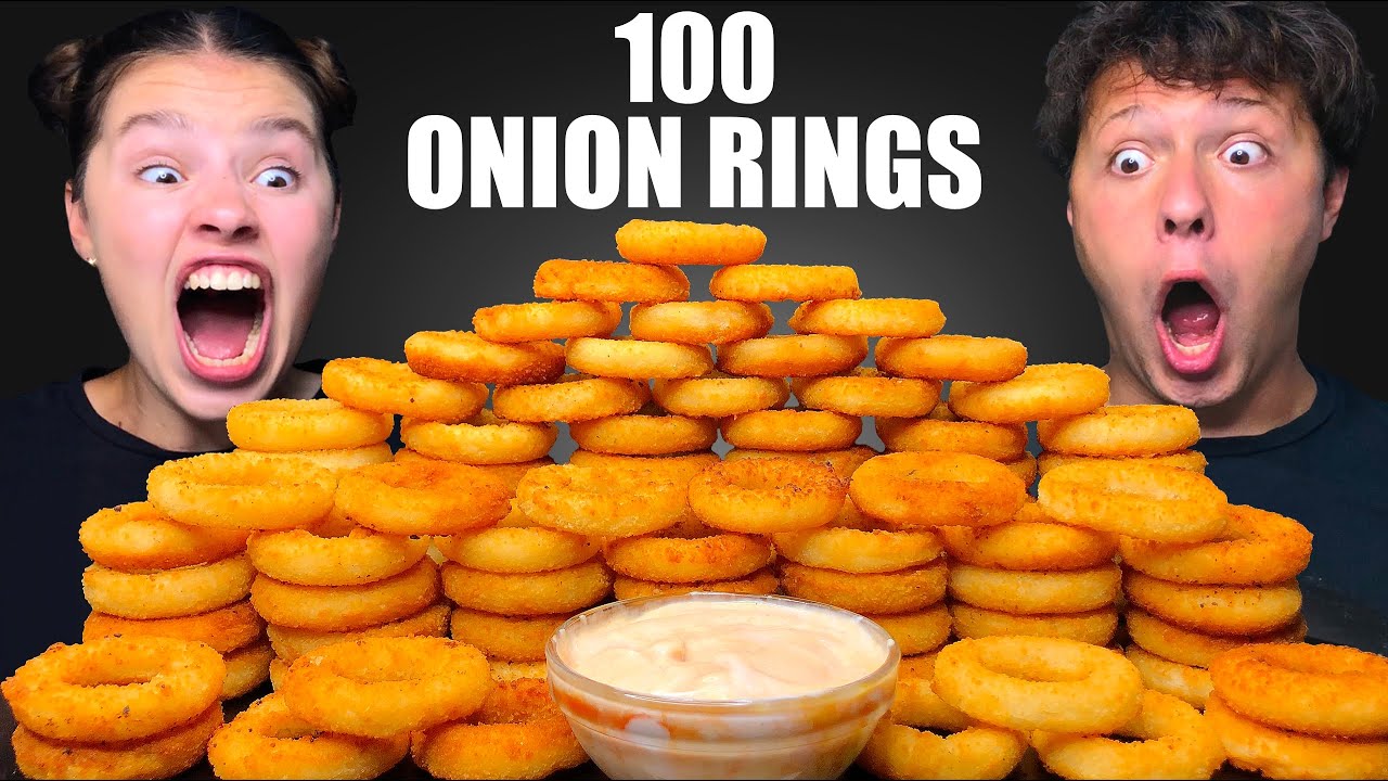 ASMR 100 ONION RINGS CHALLENGE MUKBANG EATING 먹방 Tati ASMR