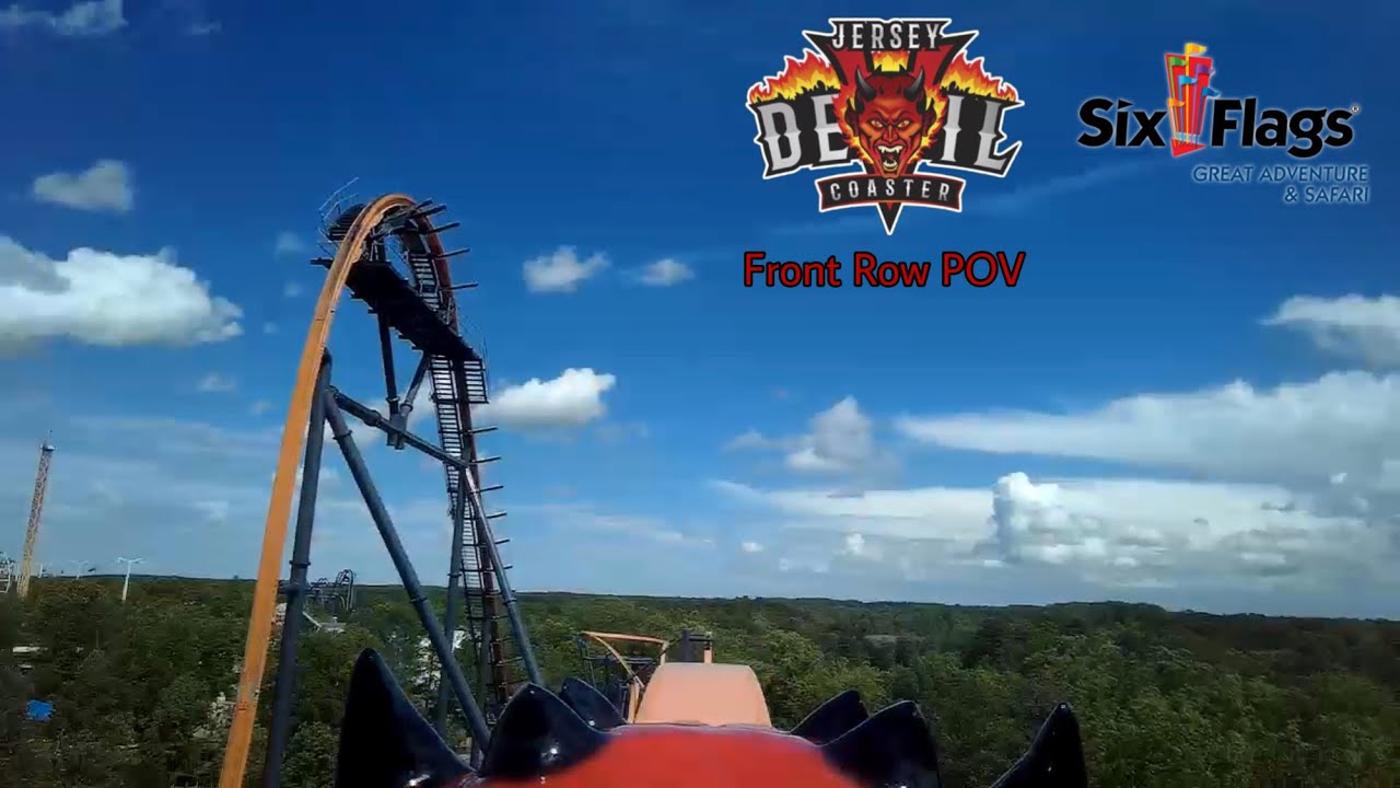 Jersey Devil Coaster Front Row POV May 2022 - Six Flags Great Adventure (No Copyright)