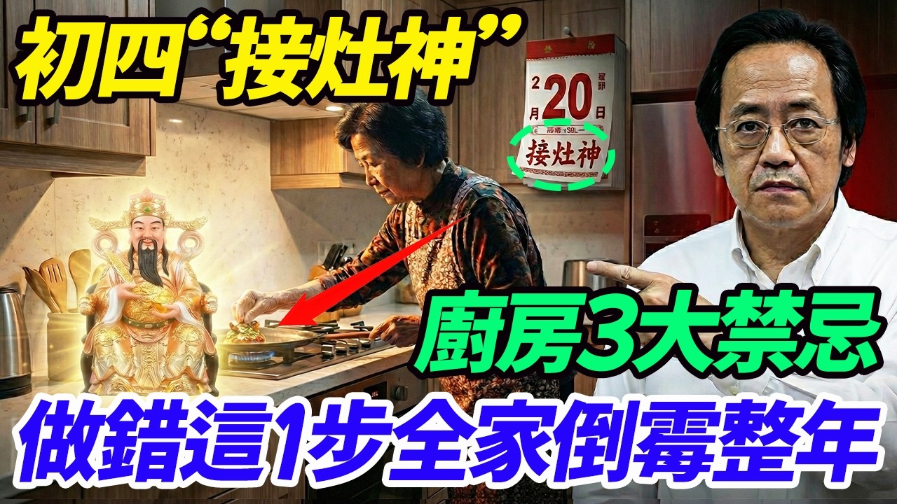 初四接灶神，“灶台”千萬別亂擺！廚房風水3大禁忌，做錯這一步，財神剛進門就嚇跑！下午這個時辰“接財氣”最旺，錯過等一年！ #廚房風水#接灶神 #2026運勢#丙午年#初四接神#招財#破財