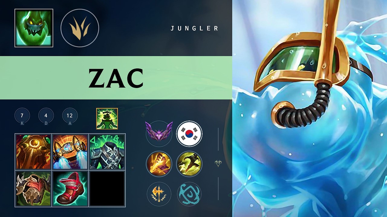 Zac Jungle vs Qiyana - KR Master Patch 26.09