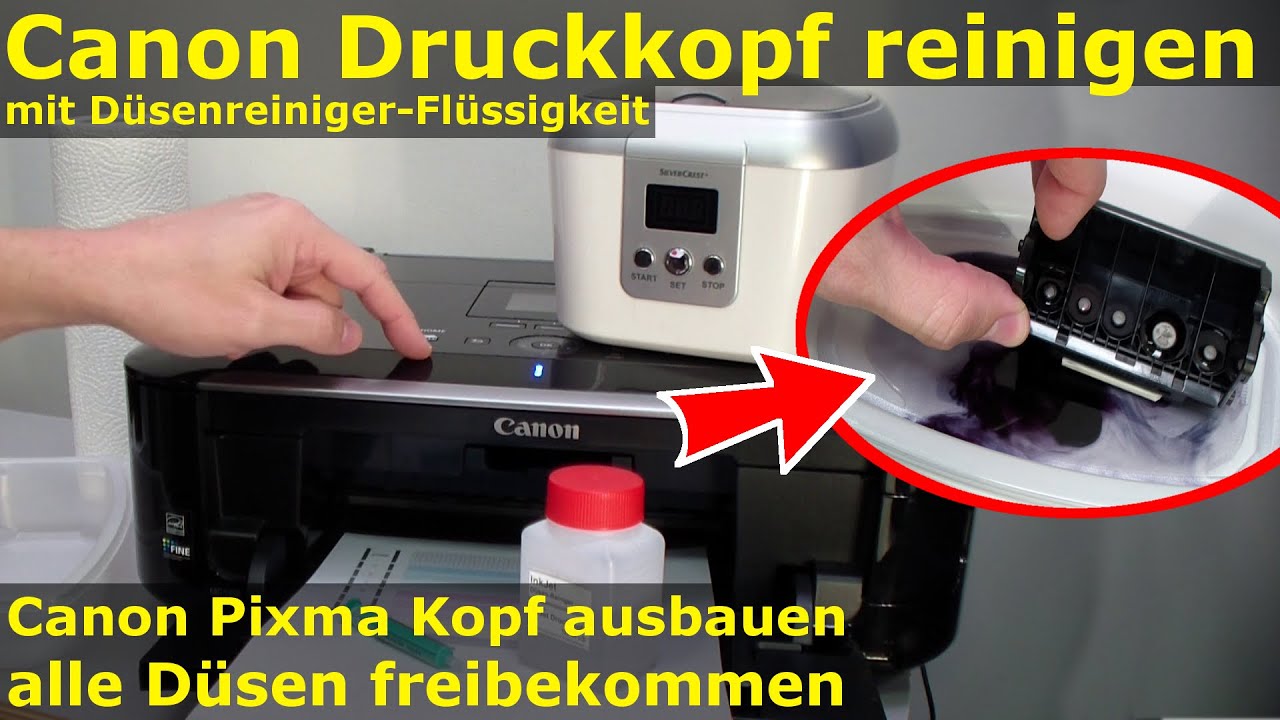 Canon Pixma Druckkopf ausbauen + reinigen mit Düsenreiniger | nozzle cleaner